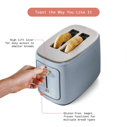 2 Slice Toaster with Touch-Activated Display, Starry Night by Drew Barrymore, Blue