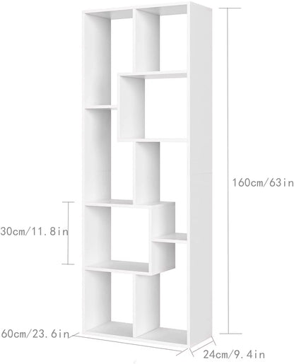 8-Cube Bookcase, Tv Cabinet Cube Shelf, White Display Cabinet Storage Organizer Unit for Living Room