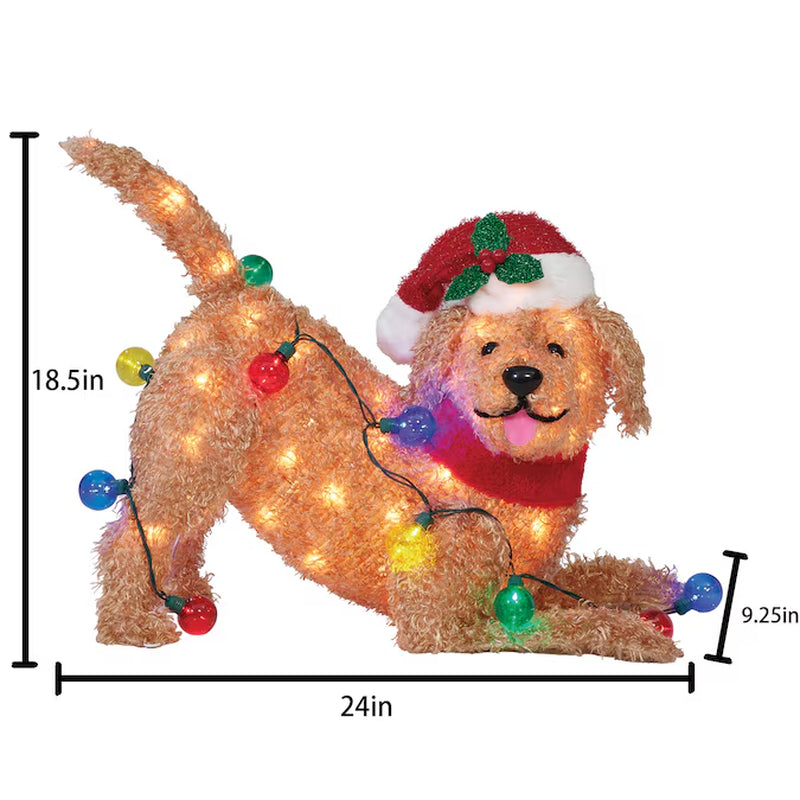 18-In Lighted Doodle Dog Decoration