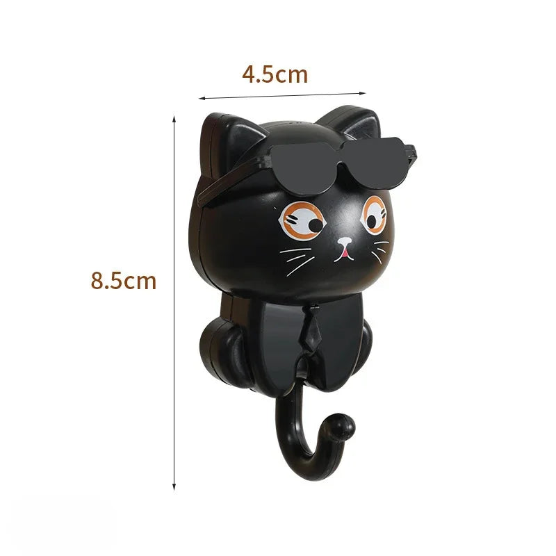 1Pcs Kitten Hooks Cartoon Cats Gravities Induction Decorative Hooks Storage Racks for Keys Umbrellas Towels Adhesive Hooks