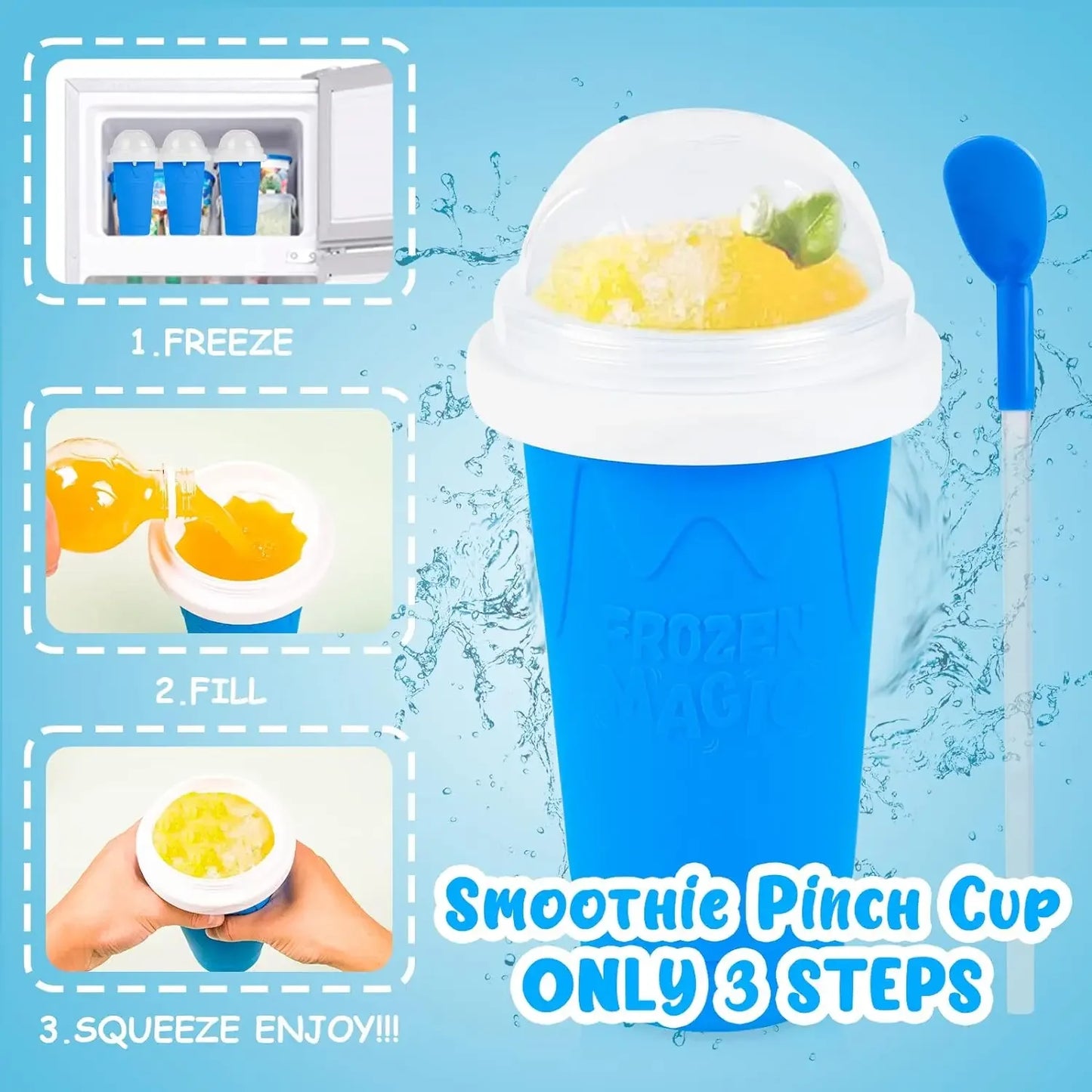 Homemade Smoothie Cup Quick-Frozen Ice Cream Milkshake Bottle Summer DIY Juice Iced Cup Freezed Portable Squeeze Slushie Cups